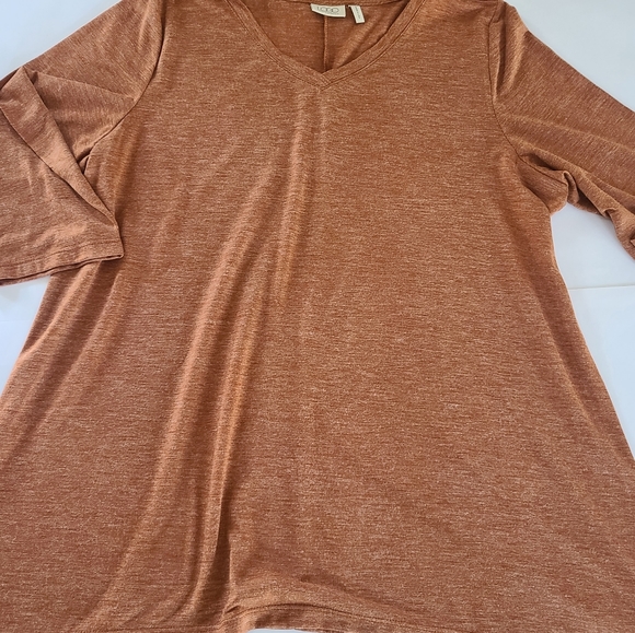 Logo by Lori Goldstein vneck blouse shirt top xl